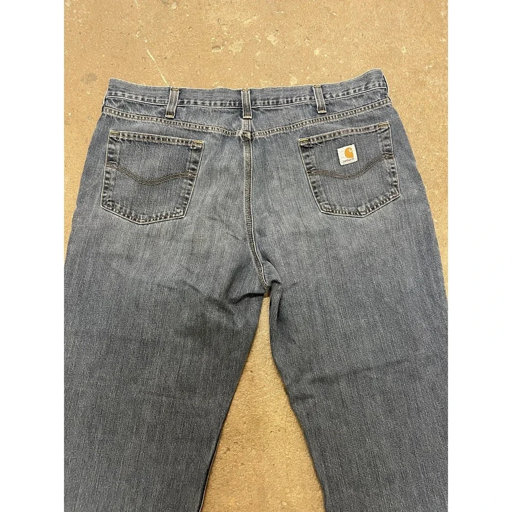 Carhartt Jeans Mens 42x30 Blue Relaxed Fit Straight‎ Leg Workwear Denim 100115